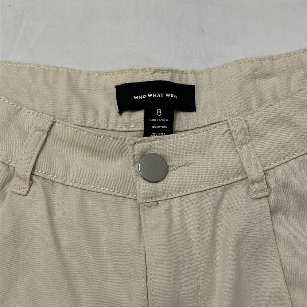 Mom-Style White 100% Cotton Pants